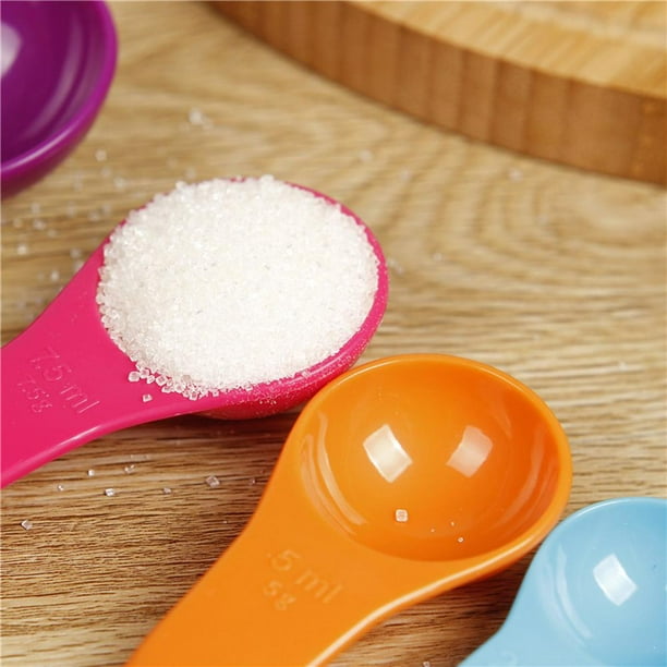 Details about  / 5pcs//set Colorful Plastic Measuring Spoons Useful Sugar Cake Baking Spoon